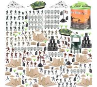 Lot de 250 figurines militaires en plastique pour homme avec réservoirs, avions, figurines de soldat et accessoires pour garçons et filles