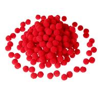 Lot de 250 mini pompons en peluche pour décoration, loisirs créatifs, bricolage, rouge (12 mm)
