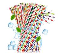 Lot de 250 pailles flexibles en papier pour jus, milkshakes, smoothies - Jetables pour anniversaires, mariages et fêtes