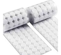 Lot de 250 paires de pastilles adhésives avec crochet et boucle Blanc 10 mm