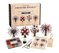 Lot de 250 perles de à faire soi-même, bouquet patriotique, centre de table | Fleurs de perles - Pour femmes, bricoleurs, amateurs et débutants - Projet de bricolage pour le jour de