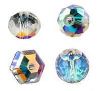 Lot de 250 perles en verre galvanisé AB8 mm pour loisirs créatifs, idéales pour chaînes de téléphone portable, total de 250 pièces (perle lanterne)