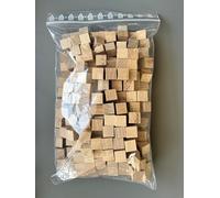 Lot de 250 petits cubes en bois de hêtre naturel de qualité supérieure de 8 mm - Blocs en bois naturel non traité - Blocs de construction pour travaux manuels, tampons, blocs de construction, pions