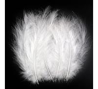 Lot de 250 plumes de marabout blanches pelucheuses de 10 à 15 cm pour travaux manuels