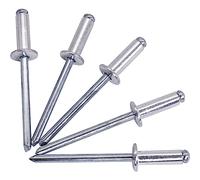 Lot de 250 rivets aveugles 4,8 x 14 mm, tête bombée ouverte type DIN 7337, rivet en aluminium et mandrin en acier, rivets pop (250, 4,8 x 14 mm)