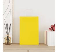 Lot de 250 sacs en papier kraft solides avec anse - Jaune - 21 x 11 x 31 cm