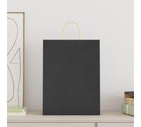 Lot de 250 sacs en papier, noirs, avec anses en corde en papier, 32 x 12 x 42 cm, pour sacs cadeaux, emballage, fête, anniversaire, mariage, Noël