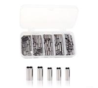 Lot de 250 tubes de pêche double en cuivre, 250 manchons à sertir pour connecteur de ligne de pêche, tube en métal résistant, résistant à l'usure pour une installation sécurisée de la ligne de pêche