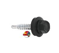 Lot de 250 vis autoperceuses avec rondelle EPDM, 4,8 х 19 mm, RAL : 7016 (gris anthracite), galvanisées, pour fixation de tôle avec chevauchement