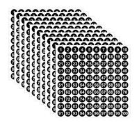 Lot de 2500 autocollants numérotés de 1 à 100, 25 feuilles d'autocollants en vinyle imperméables autocollants numérotés pour le tri d'inventaire l'organisation la boîte de rangement (1,1 cm)