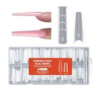 Lot de 256 modèles d'extension d'ongles de grande valeur - Styles sandwich permettant une application sans papier pour différents utilisateurs, y compris les débutants - Nail Art Forms Sandwich