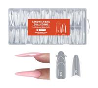 Lot de 256 modèles d'extension Quick Nails, structure sandwich, élimination du papier, application simplifiée, formes transparentes pour les utilisateurs
