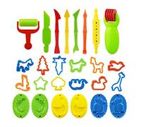 Lot de 26 accessoires avec moules, rouleaux, cutters - Amusement éducatif pour les enfants, parfait pour la maison ou la salle de classe