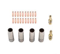 Lot de 26 accessoires de soudage pour brûleur MB15 MIG MAG - Pointes de contact en cuivre de qualité supérieure - Diffuseur de buses à gaz - Pièces d'usure durables pour un travail efficace - Taille