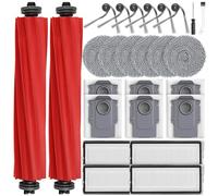 Lot de 26 accessoires pour robot aspirateur Roborock QV 35A/QV 35S/QR598/QR798, 2 brosses principales, 6 sacs à poussière, 6 tampons de nettoyage, 4 filtres HEPA, 6 brosses latérales, 1 brosse de