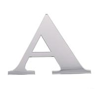 Lot de 26 autocollants muraux en acrylique avec miroir - Lettres de l'alphabet - Argenté - Pour décoration murale personnalisée - Pour chambre à coucher et fêtes (A)