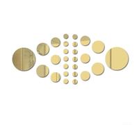 Lot de 26 autocollants muraux miroir 3D pour décoration d'intérieur créative - Autocollants circulaires amovibles pour différents styles de pièce (doré)