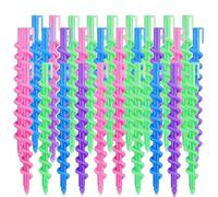 Lot de 26 barres permanentes en spirale en plastique moyen/long coiffeur coiffeur coiffeur bou permanente barre de cheveux bigoudis outils de salon pour femmes femmes filles (15,5 cm)