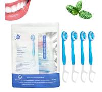 Lot de 26 brosses à dents jetables avec brosse à dents, mini dentifrice de voyage jetables et portables emballés individuellement, gratte-langue, fil dentaire, cure-dents (saveur menthe)