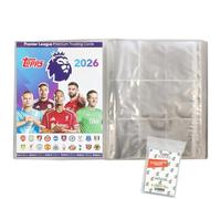 Lot de 26 cartes à collectionner Premier League 2025/26 + pochettes exclusives Collect-it (1 classeur vierge)