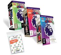 Lot de 26 cartes à collectionner Premier League 2025/26 + pochettes exclusives Collect-it (toutes les 3 boîtes Super Tin différentes)