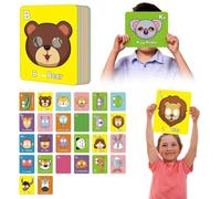 Lot de 26 cartes flash alphabet géantes ABC pour tout-petits de 3 à 5 ans, cartes interactives éducatives avec masque, coloré