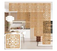 Lot de 26 cloisons de séparation semi-intimité imperméables en bois et plastique - Paravent décoratif à suspendre pour décoration d'intérieur élégante (marron naturel, 26 pièces) - Solution élégante