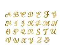 Lot de 26 décorations de gâteau en forme de lettres de l'alphabet dorées effet miroir pour occasion spéciale, fête d'anniversaire