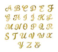 Lot de 26 décorations de gâteau en forme de lettres de l'alphabet dorées effet miroir pour une occasion spéciale