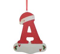 Lot de 26 décorations de sapin de Noël personnalisées avec 26 lettres de l'alphabet A, décorations d'arbre de Noël en bois pour sapin de Noël