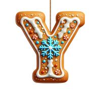 Lot de 26 décorations en forme de lettres pour décoration de sapin de Noël - Lettres de A à Z - Décorations à suspendre pour loisirs créatifs (Y)