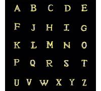 Lot de 26 décorations pour ongles en alliage doré 3D A-Z 26 lettres anglaises en cristal