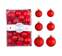 Lot de 26 décorations Sapin Noël, Boules colorées à Suspendre for, Les fêtes, Mariages et la décoration intérieure Décorations à Paillettes(Rot)