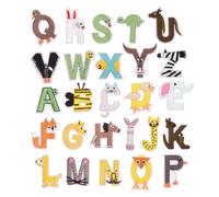 Lot de 26 écussons thermocollants pour sacs à dos - Motif alphabet animal mignon - Pour jeans, vestes, meubles, chemises