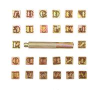 Lot de 26 Lettres à Frapper, Lettre Alphabet A-Z Outils De Maroquinerie Artistique Lettre Majuscule Timbre Poinçon Set