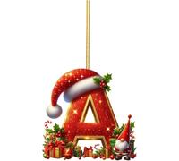Lot de 26 lettres de décoration de Noël à suspendre pour sapin de Noël, 7,6 cm
