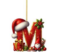 Lot de 26 lettres de décoration de Noël à suspendre pour sapin de Noël, 7,6 cm