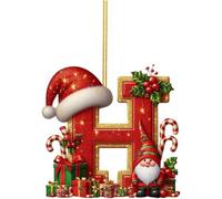 Lot de 26 lettres de décoration de Noël, pendentif en forme de chapeau de 7,6 cm à suspendre pour sapin de Noël, décorations de Noël