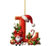 Lot de 26 lettres de décoration de Noël, pendentif en forme de chapeau de 7,6 cm pour sapin de Noël, décorations de Noël à suspendre