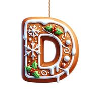 Lot de 26 lettres de décoration pour sapin de Noël - Lettres de A à Z - Décorations à suspendre pour loisirs créatifs - Arbre de Noël en sucre d'orge (d)