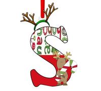 Lot de 26 lettres de l'alphabet à suspendre pour sapin de Noël, décoration de Noël de A à Z, lettres de l'alphabet décoratives pour sapin de Noël, loisirs créatifs (taille S)