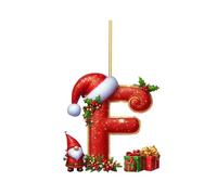 Lot de 26 lettres de l'alphabet à suspendre pour sapin de Noël - Lettres de A à Z - Décoration de Noël personnalisée à suspendre pour cadeaux de fête (F)