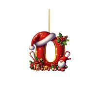 Lot de 26 lettres de l'alphabet à suspendre pour sapin de Noël, lettres de A à Z, décorations de Noël personnalisées à suspendre pour cadeaux de fête (O)