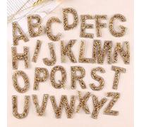 Lot de 26 lettres de l'alphabet autocollantes à paillettes pour loisirs créatifs (doré)