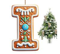 Lot de 26 Lettres de l'alphabet en d'épices à Suspendre - Lettres de l'alphabet de A à Z | Pendentif en Forme de Lettre Initiale | Ornements de Sapin de Noël en d'épices