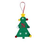 Lot de 26 lettres de l'alphabet en feutre à suspendre pour sapin de Noël - Décoration personnalisée pour maison, mur, cheminée, fête et festival (N)