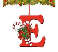 Lot de 26 Lettres décoratives pour Sapin de Noël, pendentifs décoratifs à Suspendre pour Bas de Noël, cheminée, 26 Lettres de l'alphabet réutilisables pour Loisirs créatifs (Rouge-E)