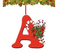 Lot de 26 Lettres décoratives pour Sapin de Noël, pendentifs décoratifs à Suspendre pour Bas de Noël, cheminée, 26 Lettres de l'alphabet réutilisables pour Loisirs créatifs (Rouge-A)