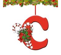 Lot de 26 Lettres décoratives pour Sapin de Noël, pendentifs décoratifs à Suspendre pour Bas de Noël, cheminée, 26 Lettres de l'alphabet réutilisables pour Loisirs créatifs (Rouge-C)