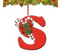 Lot de 26 Lettres décoratives pour Sapin de Noël, pendentifs décoratifs à Suspendre pour Bas de Noël, cheminée, 26 Lettres de l'alphabet réutilisables pour Loisirs créatifs (Rouge-S)